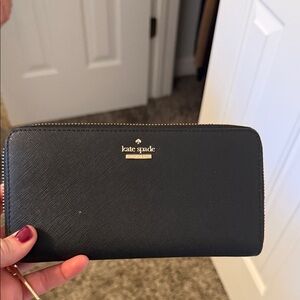 Kate Spade Black Zip-Around Wallet